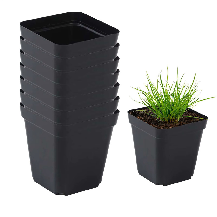 100 Stück weiche Sämlingstöpfe aus Kunststoff in Schwarz für die Aussaat im Garten und Gemüsebeet - Bild 2
