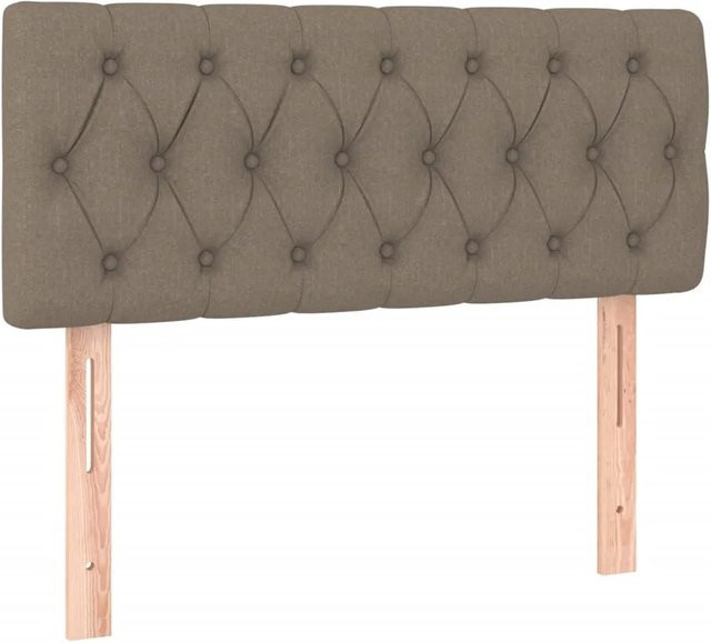 vidaXL LED Kopfteil in Taupe mit USB-Ladeport und integrierter Beleuchtung, B: 90 cm, H: 78-88 cm, T: 7 cm - Bild 1