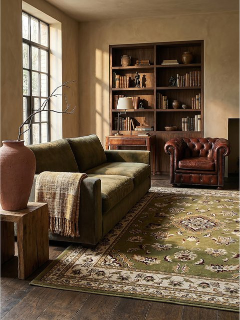 Orient Teppich Kadima Design Grün mit Medaillon-Dessin B: 160 cm, T: 230 cm - Bild 1