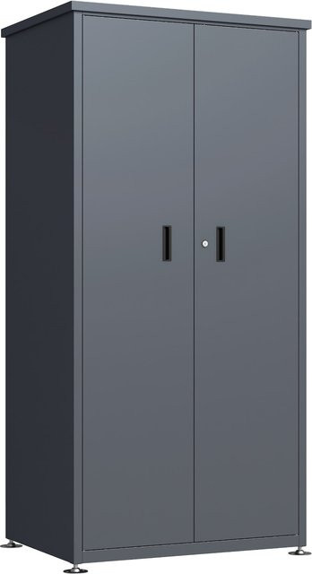Gartenschrank DEGAMO LÜBECK aus Stahl in Anthrazit, B/T/H: 90 x 65 x 187 cm - Bild 1