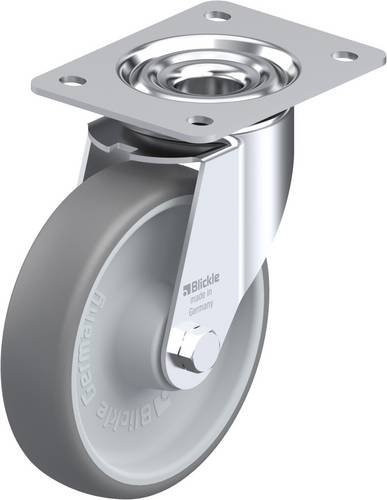 Blickle LE-TPA 160R Lenkrolle in Grau und Silber mit 160 mm Rad-Durchmesser und einer Tragfähigkeit von max. 200 kg - Bild 1