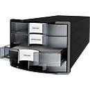 HAN Impuls 2.0 Schubladenbox Schwarz/Transparent, 4 Schubladen, Format DIN A4, geschlossen und stapelbar - Bild 3
