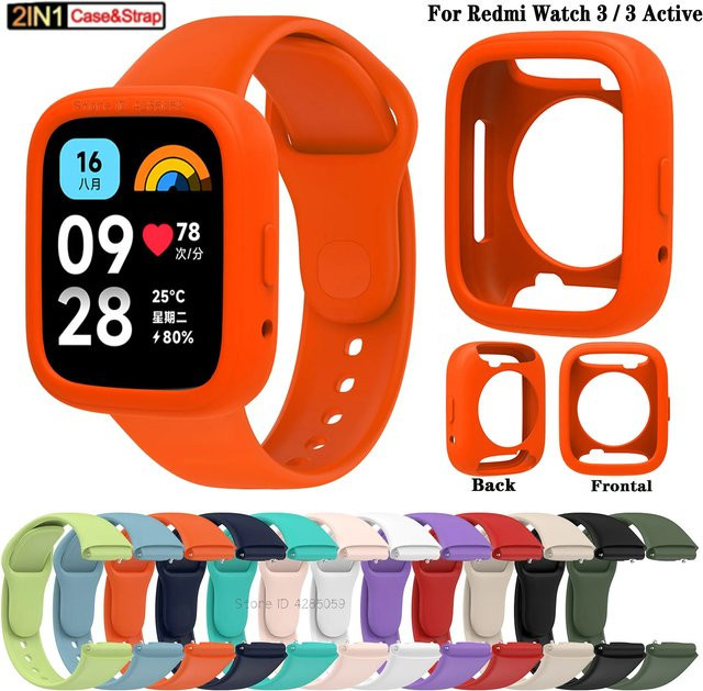 Xiaomi Uhrenarmband Silikon, Redmi Watch 3 Active, Schutzhülle, Bunt - Bild 1