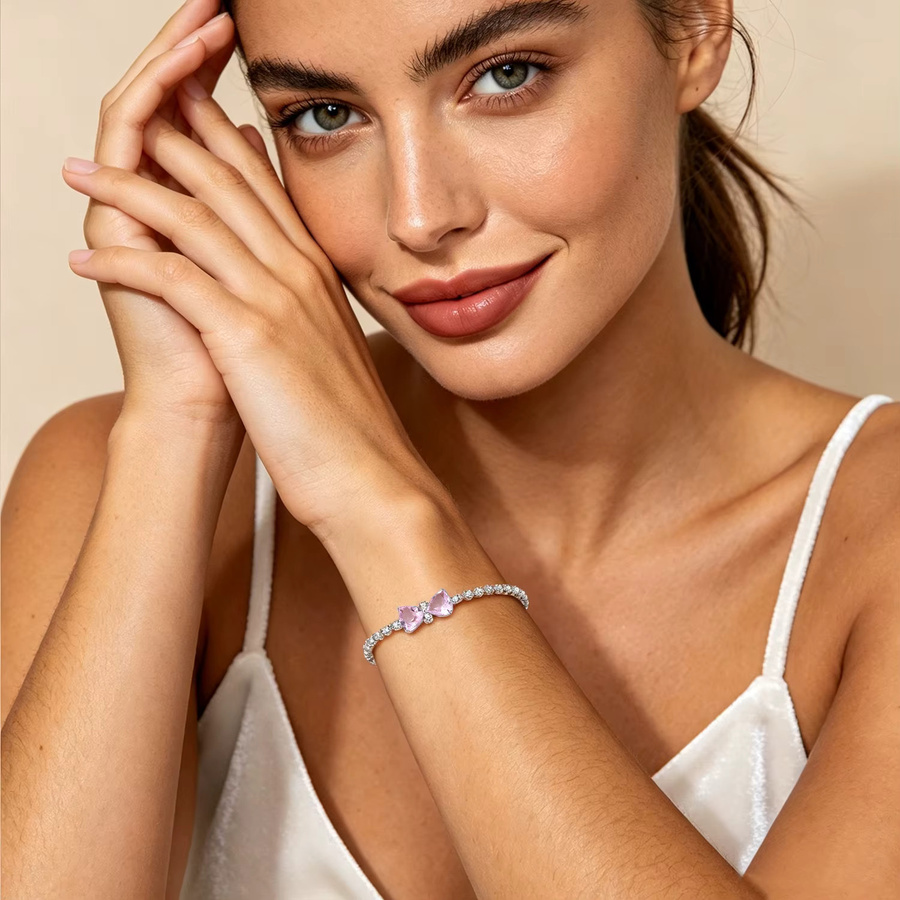 PANPOKI Armband, 925 Silber, rosa Schleife, Damen - Bild 2