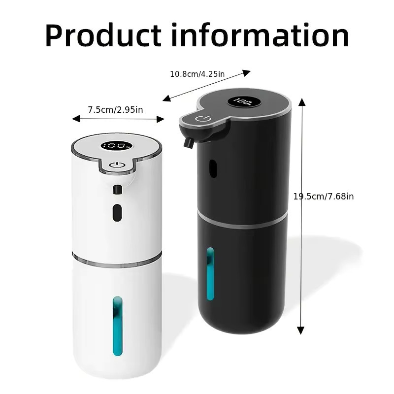 DONASIRA P18 Digitaler Seifenspender in Weiß mit 6-stufiger Schaum- und Flüssigkeitsregulierung, wasserdicht und mit automatischem Sensor, Volumen: 380 ml - Bild 2