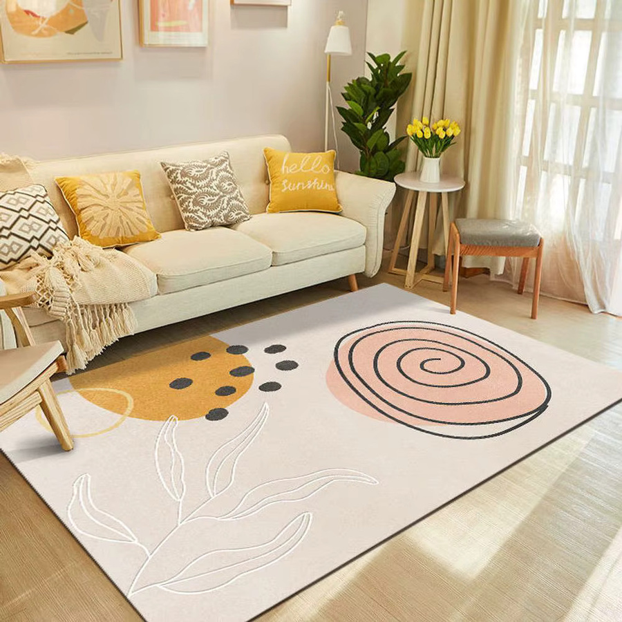 VIKAMA Moderner minimalistischer Teppich in Multicolour, rutschfeste Bodenmatte mit abstraktem Design für Wohnzimmer und Schlafzimmer - Bild 1