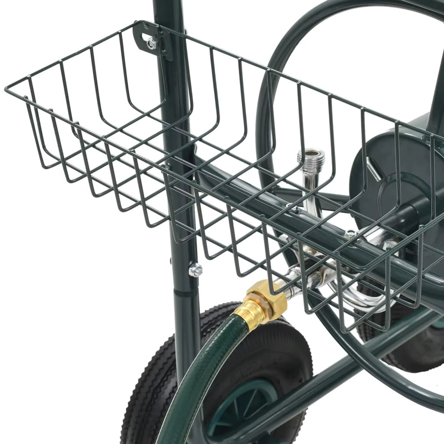VIDAXL Schlauchwagen aus Stahl in Grün mit 75 m Gartenschlauch und 1/2-Zoll-Anschluss - Bild 4