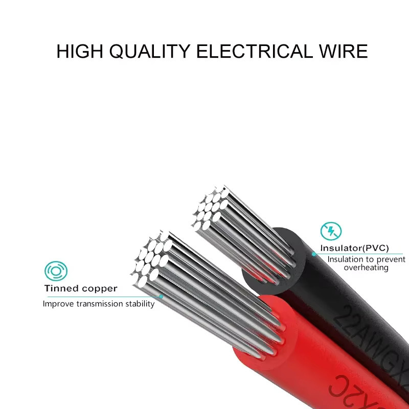 Bytebattle 2-adriges PVC-verzinntes Kupfer-Elektrokabel auf Spule, Rot-Schwarz Doppelparallel-Kabel - Bild 3