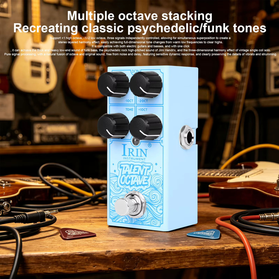 IRIN RS/F-19 TALENT OCTAVE Gitarren-Effektpedal – Polyphoner Dreifach-Oktav-Harmonisierer für 3 separate Stimmen - Bild 2