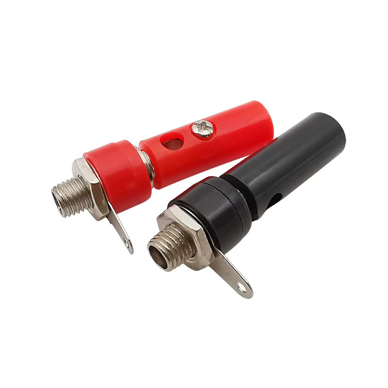10 Paar Bananenstecker und Buchsen mit Schraubterminal als Audio Lautsprecher Adapter in Schwarz und Rot, 4mm - Bild 2