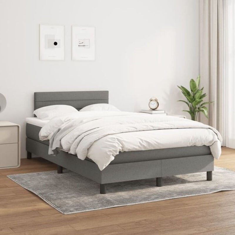 Vidaxl Boxspringbett mit Matratze in Anthrazit aus Stoff, B/T/H: 120 x 200 x 78 cm - Bild 1