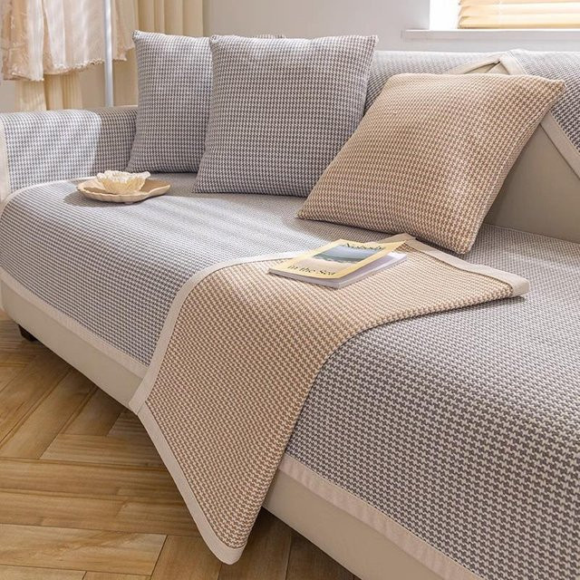 Your Warm Home Sofakissen aus Baumwolle und Leinen in Beige, quadratisch, B/T/H: 70 x 70 x 70 cm - Bild 1