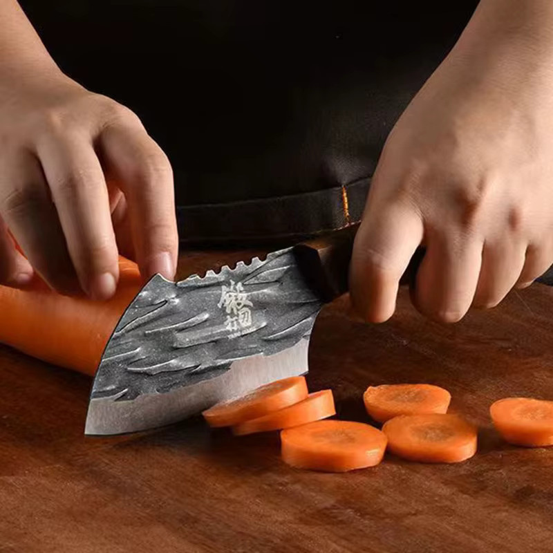 JYi Hackmesser aus Edelstahl in Silber mit Holzgriff für Fleisch und Barbecue - Bild 4