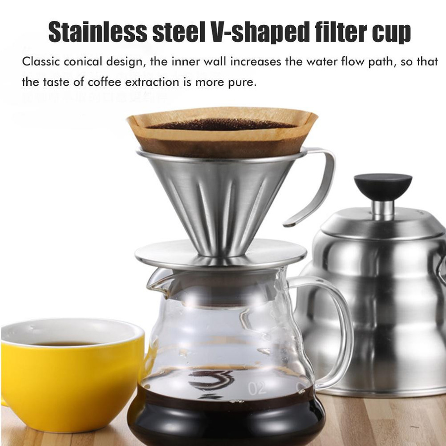 Wiederverwendbarer Kaffeefilter aus Edelstahl von CosyHome in Silber als Kaffeetropfer und Kaffeefilterhalter - Bild 4