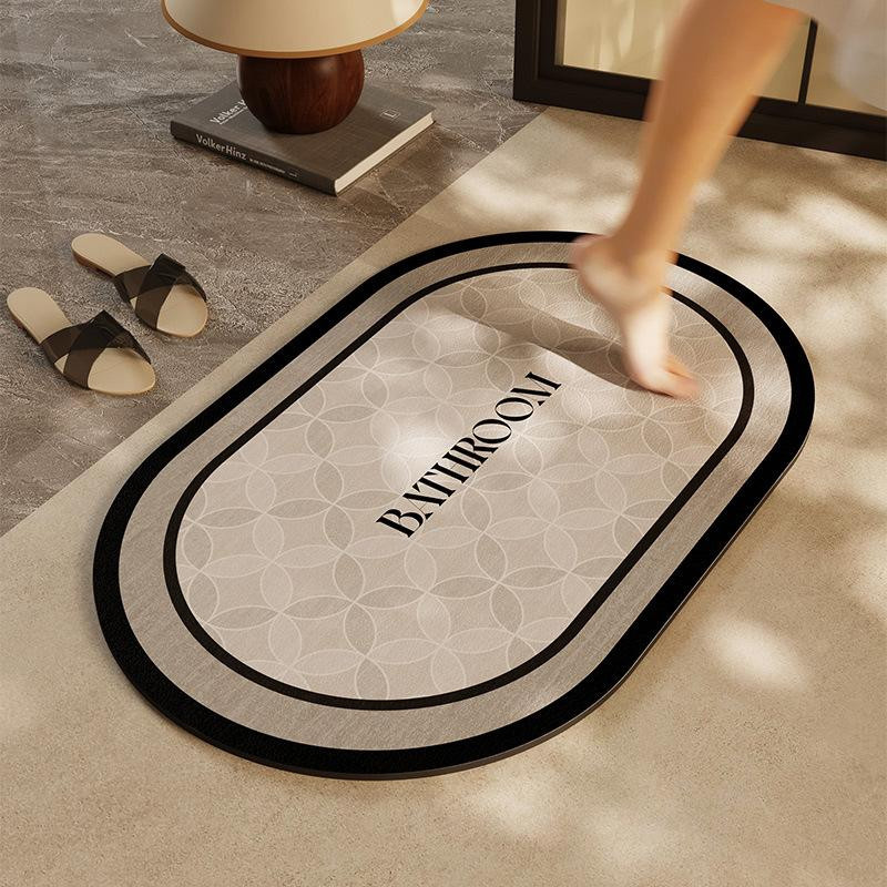 Yiran Furniture Badezimmer Saugmatte aus Polyester, Anti-Rutsch und Schnelltrocknend, Weiß, B: 60 cm, T: 90 cm - Bild 1