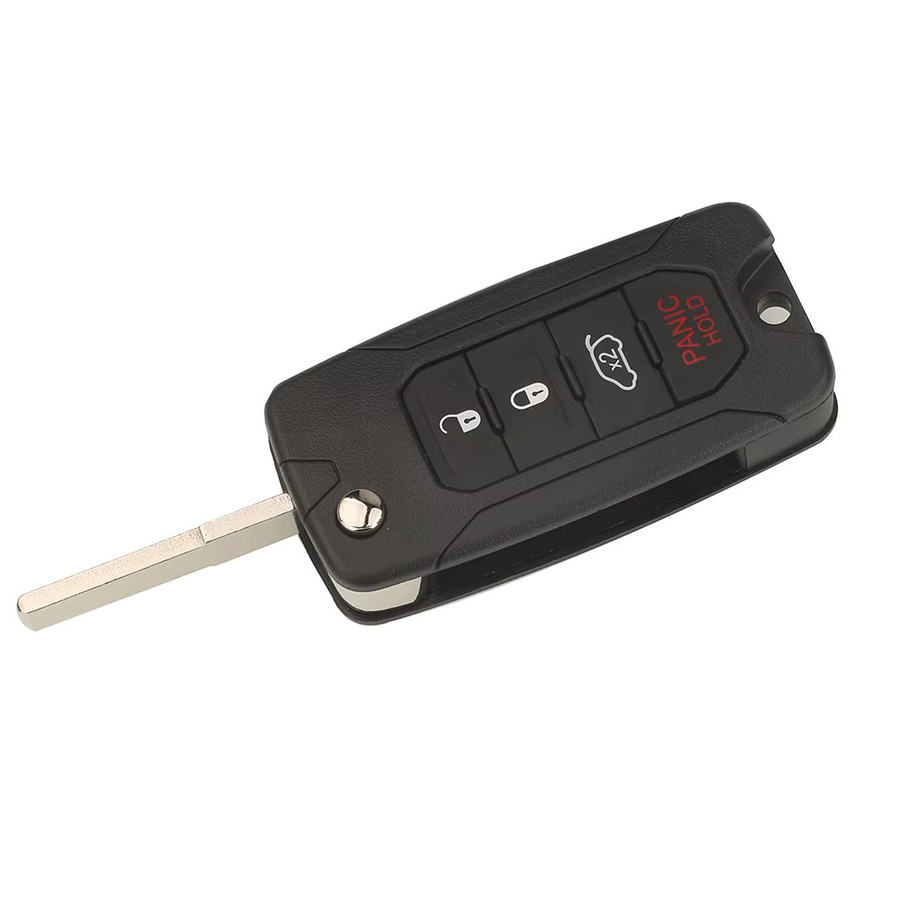 Jingyuqin Ersatz-Fernbedienungsgehäuse für Jeep Renegade 2015-2018, zusammenklappbares SIP22-Blade-Fob Gehäuse, Schwarz - Bild 2