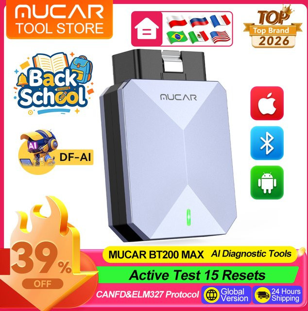 MUCAR BT200 MAX AI OBD2 Scanner Vollsystem-Autodiagnosegerät mit bidirektionaler Steuerung und 15 Resets - Bild 1