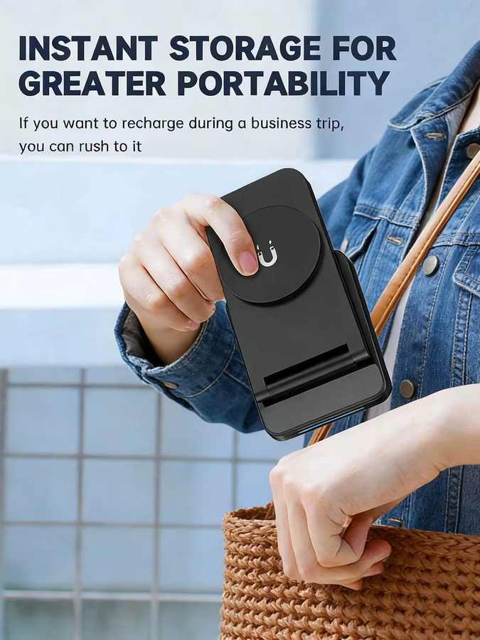 TIMESS 3-in-1 15W Kabelloses Ladegerät in Schwarz für iPhone, Apple Watch und AirPods Pro - Bild 7
