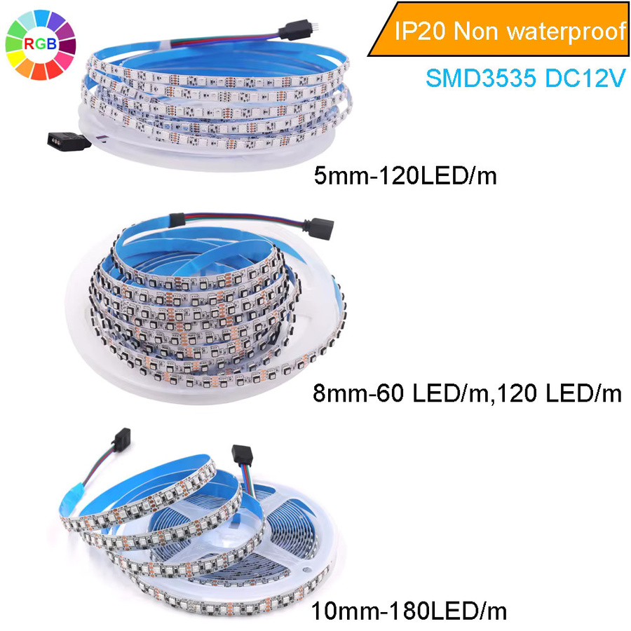HEGEHE RGB-LED-Streifenlicht Multicolour, 12 V, SMD, IP67 wasserdicht, flexibles LED-Band für die Raumdekoration - Bild 3