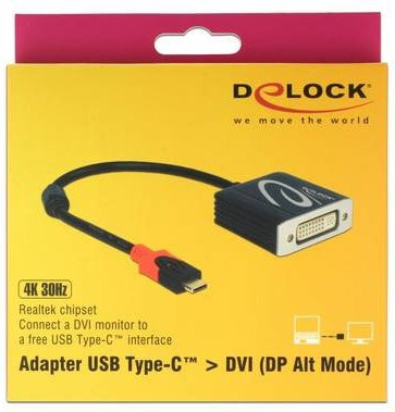 Delock Videokabel-Adapter USB Typ-C auf DVI Schwarz 0,2 m - Bild 2