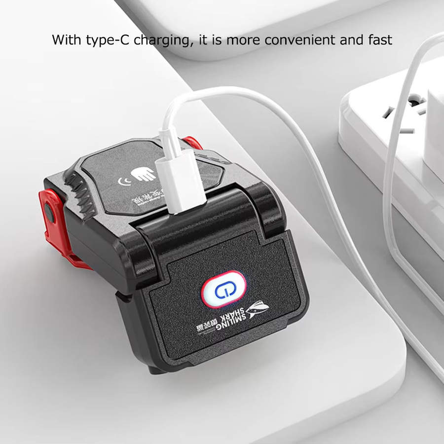 APWIKOGER Mini LED Sensor Scheinwerfer mit Hut-Clip, USB aufladbar, schwarz, verstellbarer Winkel, Arbeitslicht für Camping und Arbeit - Bild 3