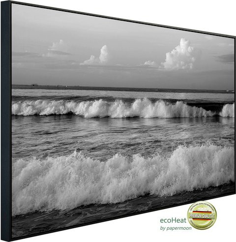 papermoon EcoHeat Infrarotheizung Strand Schwarz Weiss mit Matt-Effekt und App-Steuerung - Bild 1