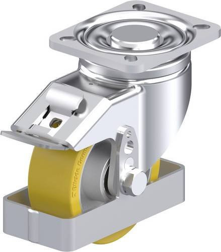 Blickle Stahlblech-Lenkrolle LH-ALTH 100K-1-FI-FS in Silber mit 100 mm Rad-Durchmesser und 350 kg Tragfähigkeit - Bild 1