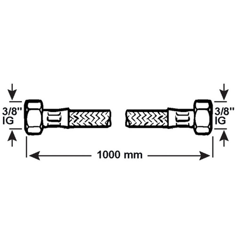 Cornat Verbindungsschlauch aus Edelstahl in Silber, 3/8 Zoll, Länge: 1,0 m, max. 100 bar - Bild 2