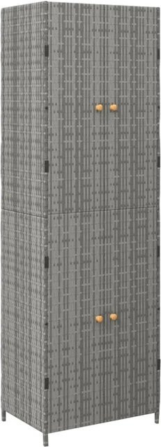 vidaXL Gartenschrank aus PE-Rattan in Grau, B/T/H: 59 x 40 x 180 cm - Bild 1