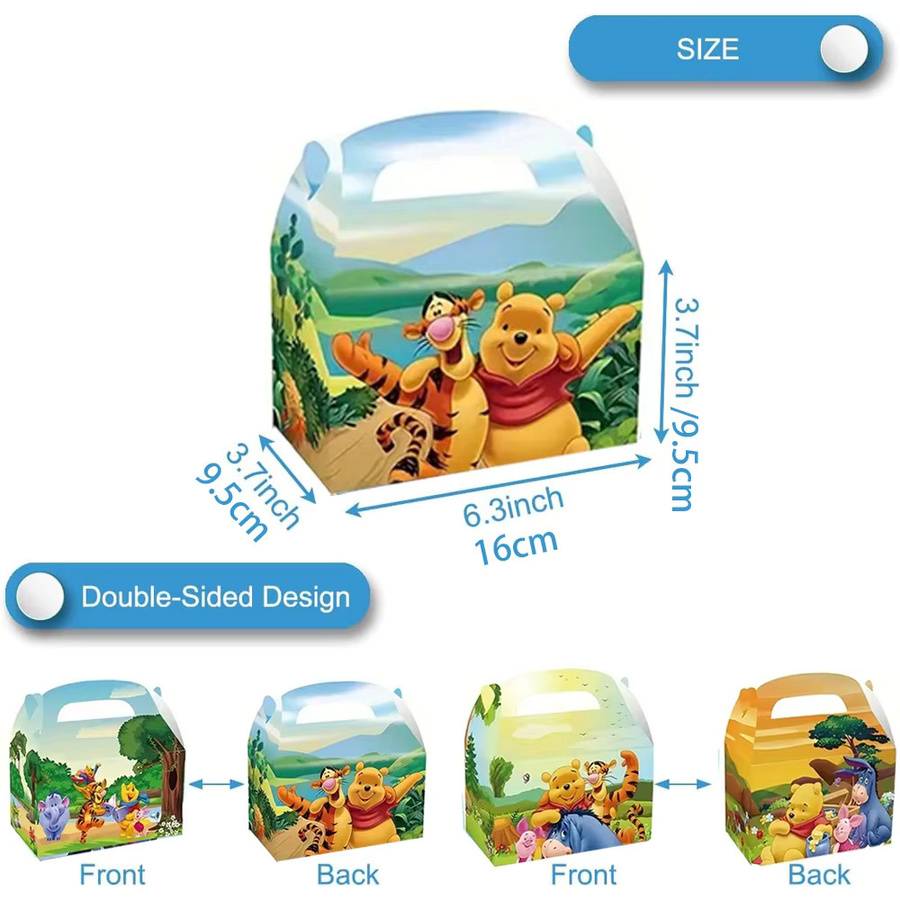 Disney Winnie Puuh und Tigger Geschenktüten aus Papier für Partys und Geburtstage, 12 Stück, Mehrfarbig - Bild 3