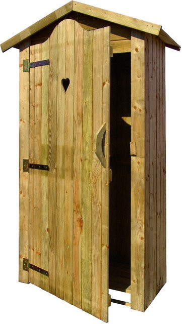 Intergard Gerätehütte Gartenschrank aus Kiefernholz in Braun, B: 120 cm, H: 205 cm - Bild 1