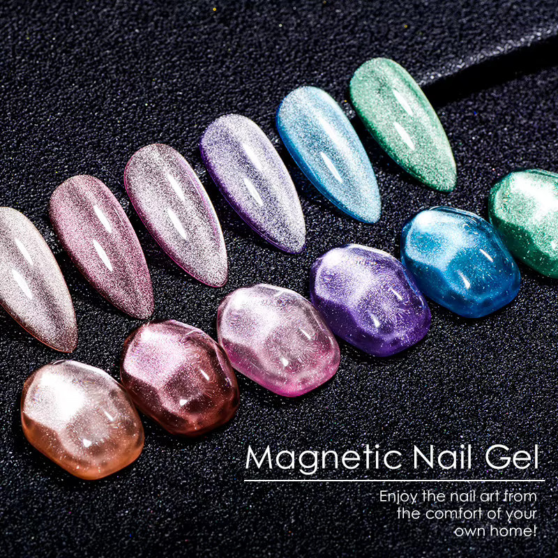 Mtssii Magnetisches Gel Nagellack Set, Glitter, Rosa Braun, 3 Stück - Bild 3