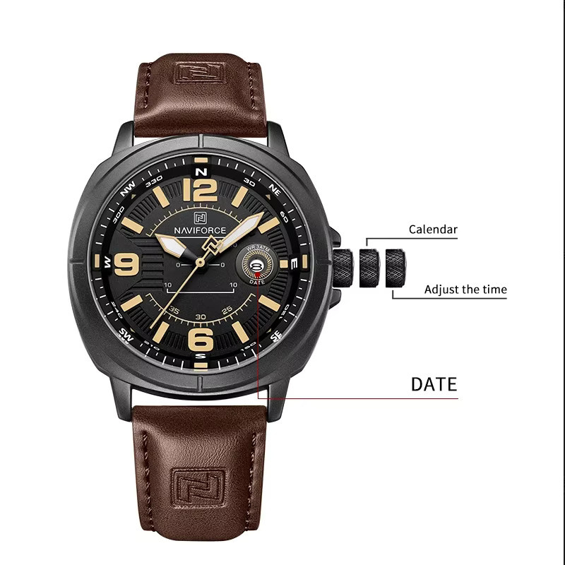 NAVIFORCE Armbanduhr Quarz, Kunststoff, Schwarz, Herren, 3 ATM - Bild 4