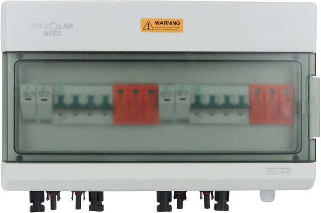 FM-SOLAR DC-Anschlussbox mit Leitungstrennschalter MCB, T1+T2 Überspannungsschutz 2/2, 1000V Generatoranschlusskasten in Weiß - Bild 1