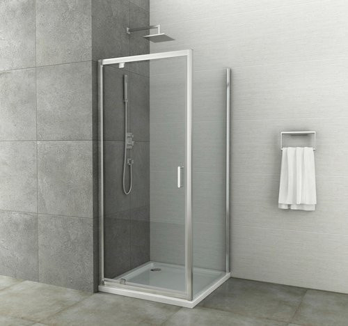 Sanotechnik Elite Schwenktür aus Glas und Aluminium in Silber, Breite: 78 cm, Höhe: 195 cm - Bild 1