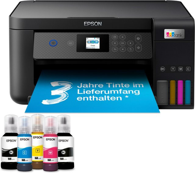 Epson EcoTank ET-2851 Multifunktions-Tintentankdrucker mit Wi-Fi, Drucken, Scannen und Kopieren, Schwarz - Bild 1