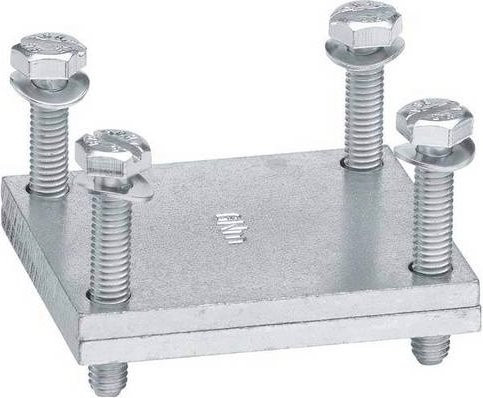 Hager UVZ40PK Plattenklemme in Silber für Flachkupfer und flexible Kupferbänder, Maße: 40 x 32 mm - Bild 1