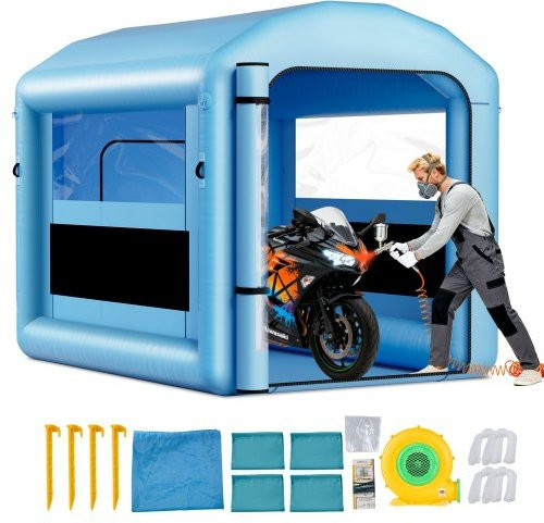 VEVOR aufblasbare Lackierkabine Blau mit 550 W Gebläse und Luftfiltersystem, H x B x T: 2,5 x 3 x 2,5 m - Bild 1