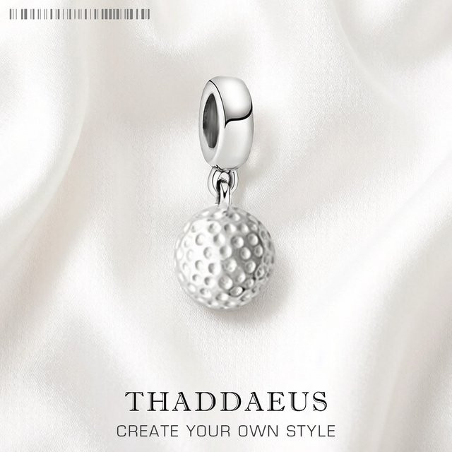 Thaddaeus Golfball-Charm-Anhänger, 925 Silber, Unisex - Bild 1