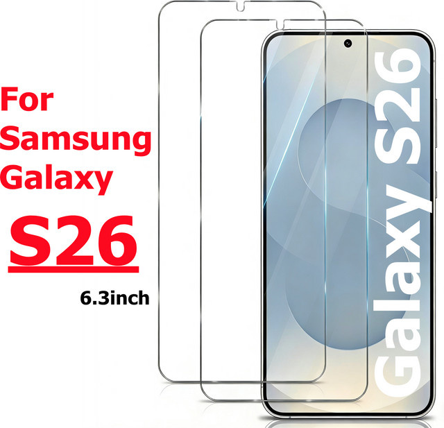 Samsung Galaxy S26 Displayschutzfolie aus gehärtetem Glas, 6,3 Zoll, transparent - Bild 1