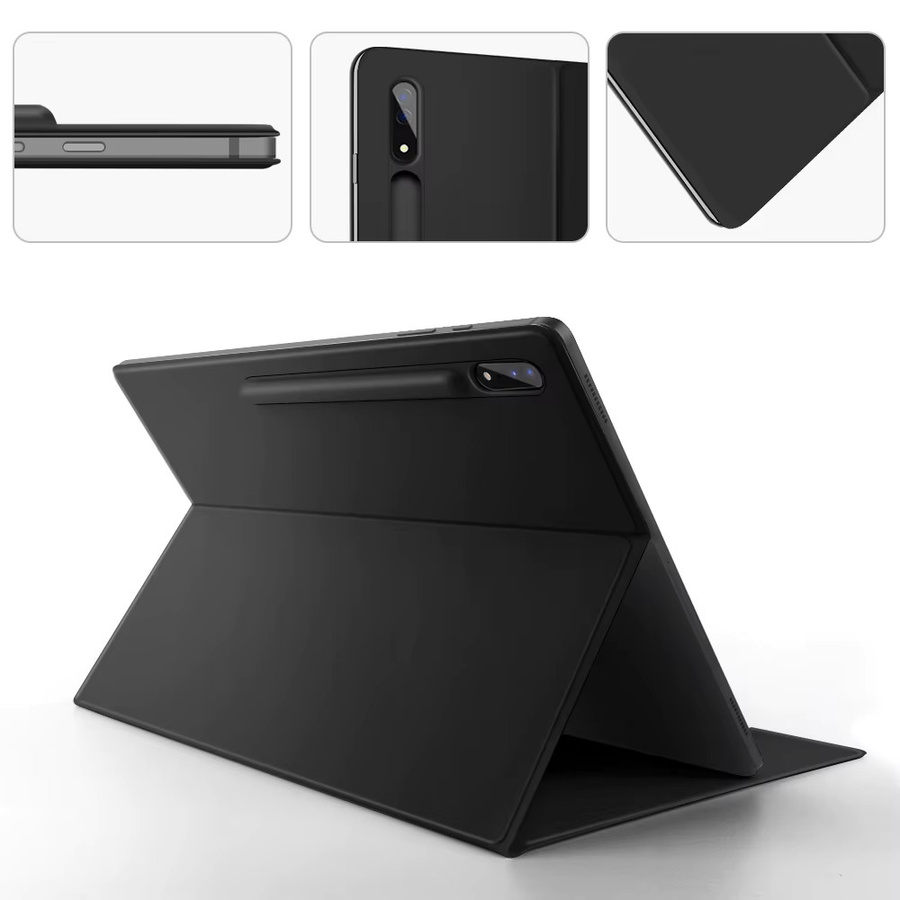 Magnetische Schutzhülle mit Stifthalter für Samsung Galaxy Tab S6 Lite, S7, S8, S9, S7 FE, S8/S9/S10 Ultra in Schwarz - Bild 4