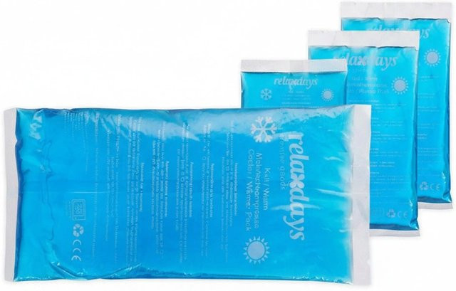 Relaxdays Kühlpads 4er Set aus Kunststoff mit Gel in Blau für Kalt- und Warmanwendungen, B/T/H: 28 x 11 x 2 cm - Bild 1