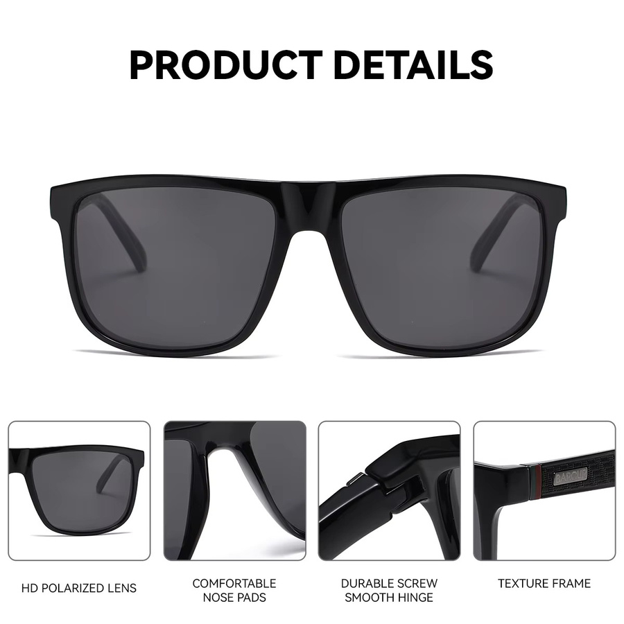 BARCUR Sonnenbrille, Vollrand, Kunststoff, black - Bild 1