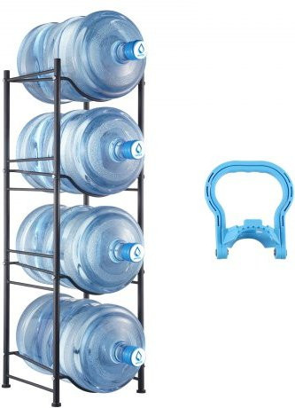 VEVOR Wasserflaschenhalter für 4 Kanister, 5 Gallonen Wasserflaschenregal, einreihiges Gestell für Küche und Büro, Schwarz, B/T/H: 104,7 x 33,2 x 33,0 cm - Bild 1