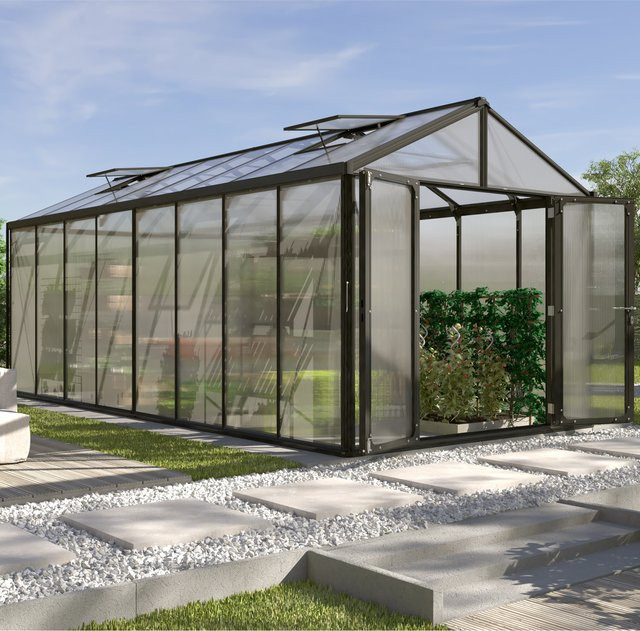 Vitavia Gewächshaus Zeus Comfort 15700 Schwarz 15,7 m² mit 10 mm HKP - Bild 1