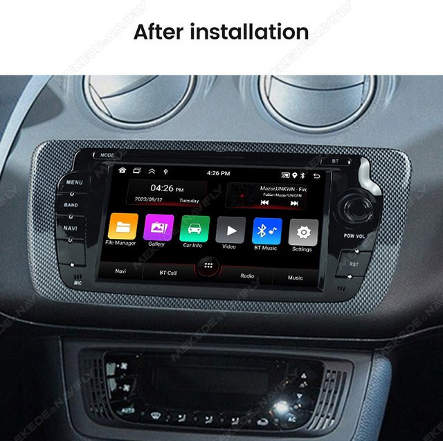 NAVIFANS 7-Zoll Wireless CarPlay und Android Auto Autoradio mit GPS-Navigation und Bluetooth für Seat Ibiza 6J 2009-2013 in Schwarz - Bild 1