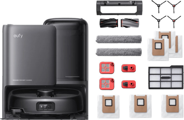 eufy Omni E25 Complete Saugroboter in Schwarz mit Anti-Tangle-Roller, Kantenreinigung und App-Steuerung - Bild 1