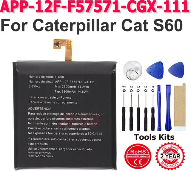Caterpillar Ersatzakku 3800mAh für Cat S60 APP-12F-F57571-CGX-111 Telefonbatterie - Bild 1