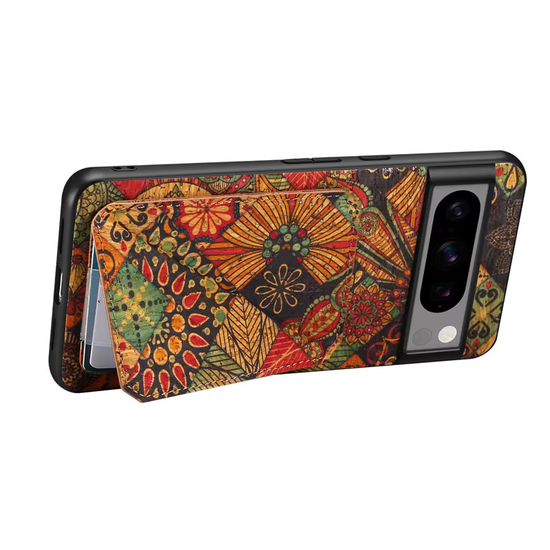 EUCAGR Blumenfigur Leder Brieftasche Handyhülle mit Kartenhalter für Google Pixel 10 9 8A 7A 6A 8 7 Pro in Multicolour - Bild 4