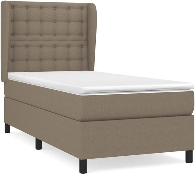vidaXL Boxspringbett mit Matratze Hybrid-Design in Taupe, B/L: 80 x 200 cm - Bild 1